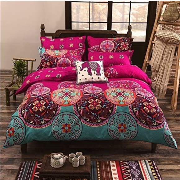 Boho Bedding Duvet Cover 3 piece set - Picture 3 of 6